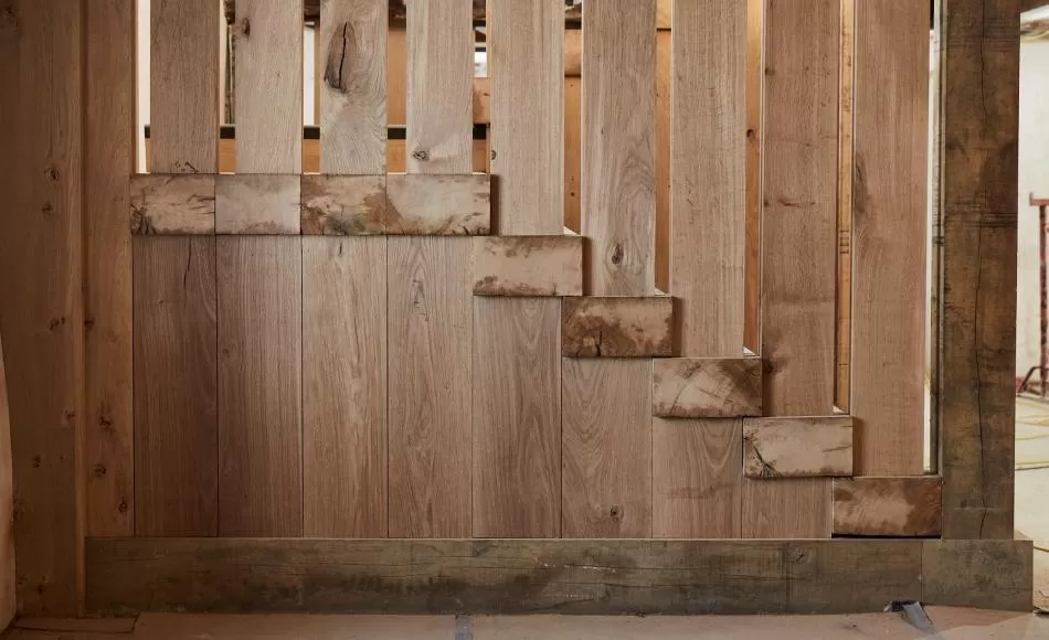 Oak staircase being fitted