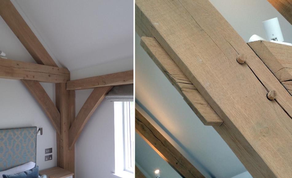 Detailing – hand drawn pegs are used in preference to machined dowels and are tapered for easier insertion