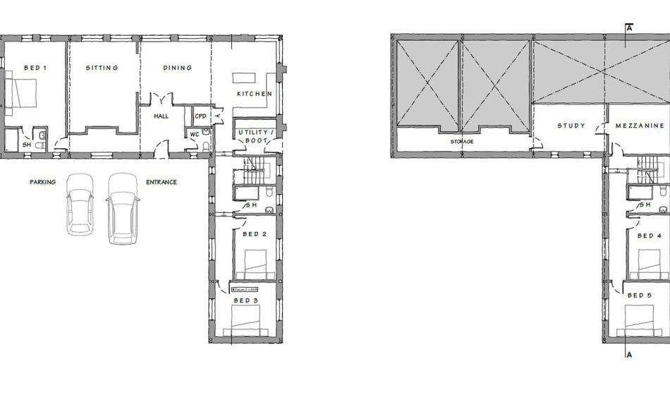 Proposed floor plans for the Class Q barn conversion