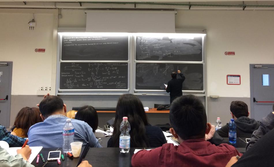 In the classroom at the Politecnico di Milano
