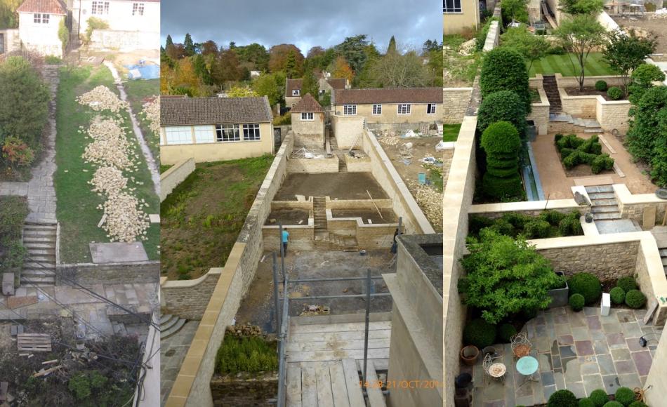 Progression of works to garden
