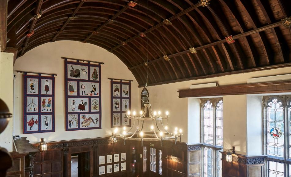 The beautiful Barrel vault roof dating from c.1600 lit with new discreet LED lighting 