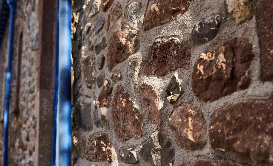 Repointing of stone work – mixes for mortars and pointing were selected from several samples to achieve a harmonious appearance with the surroundings