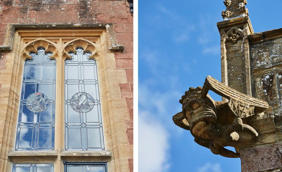 Window repairs included replacing glazing, redecorating, fixing lead cames, ensuring proper functioning of sashes for ventilation and to avoid drafts. Finials, copings and high level gargoyles and hunky punks were inspected for the safety of the public.