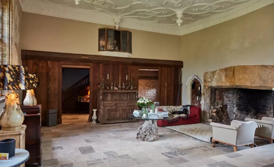 This medieval manor is heated with a ground source heat pump via radiators and underfloor heating