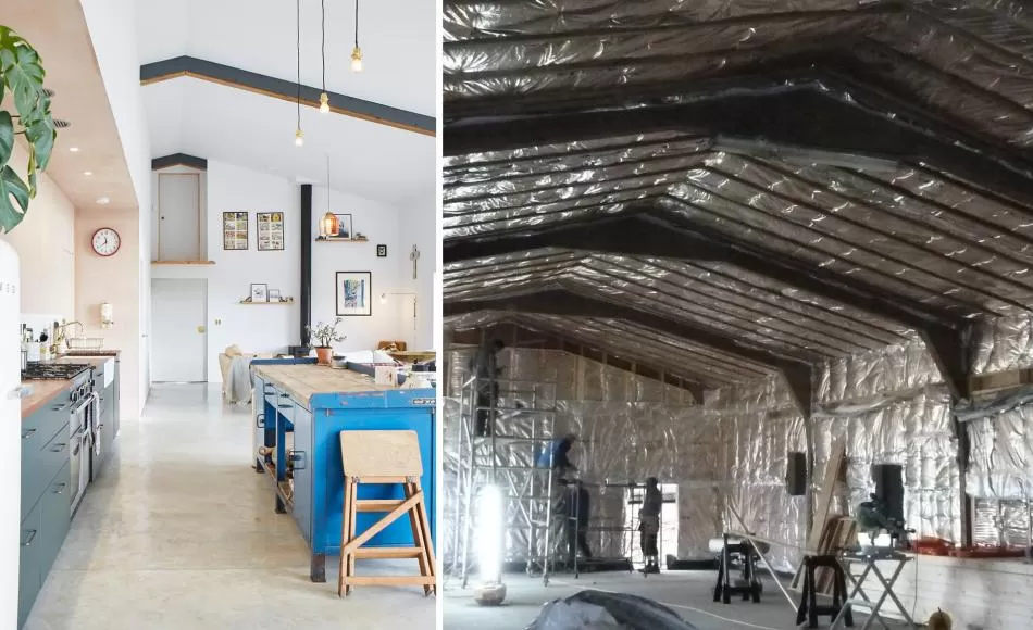 This redundant agricultural building is now a family home and by super insulating, it far exceeds building regulations requirements 