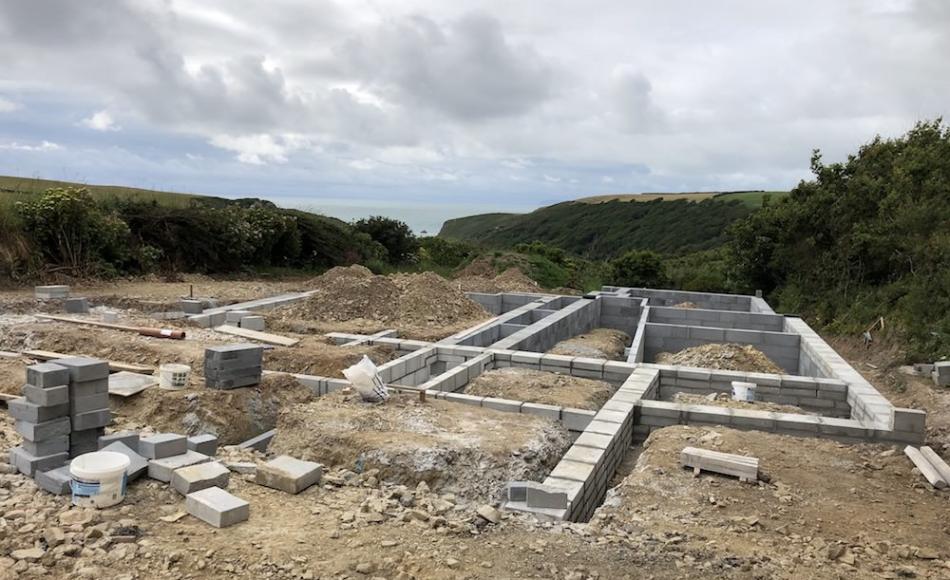 Construction of sub-walls and below ground services in progress