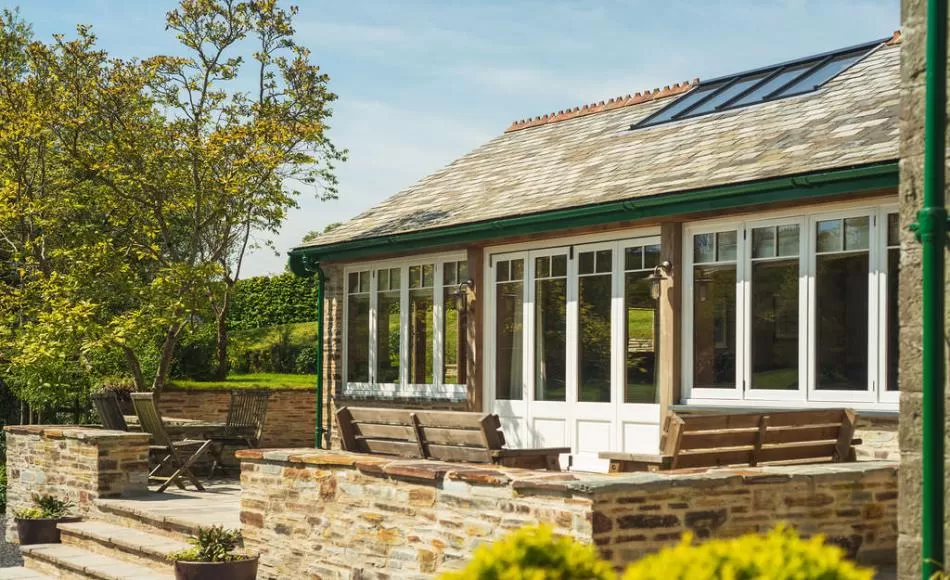 The games room extension was designed to complement the original Victorian shooting lodge