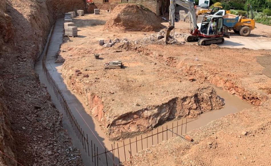 The swimming pool groundworks are well underway 