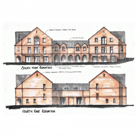 almshouses new build Taunton proposed sketch thumbnail Custom