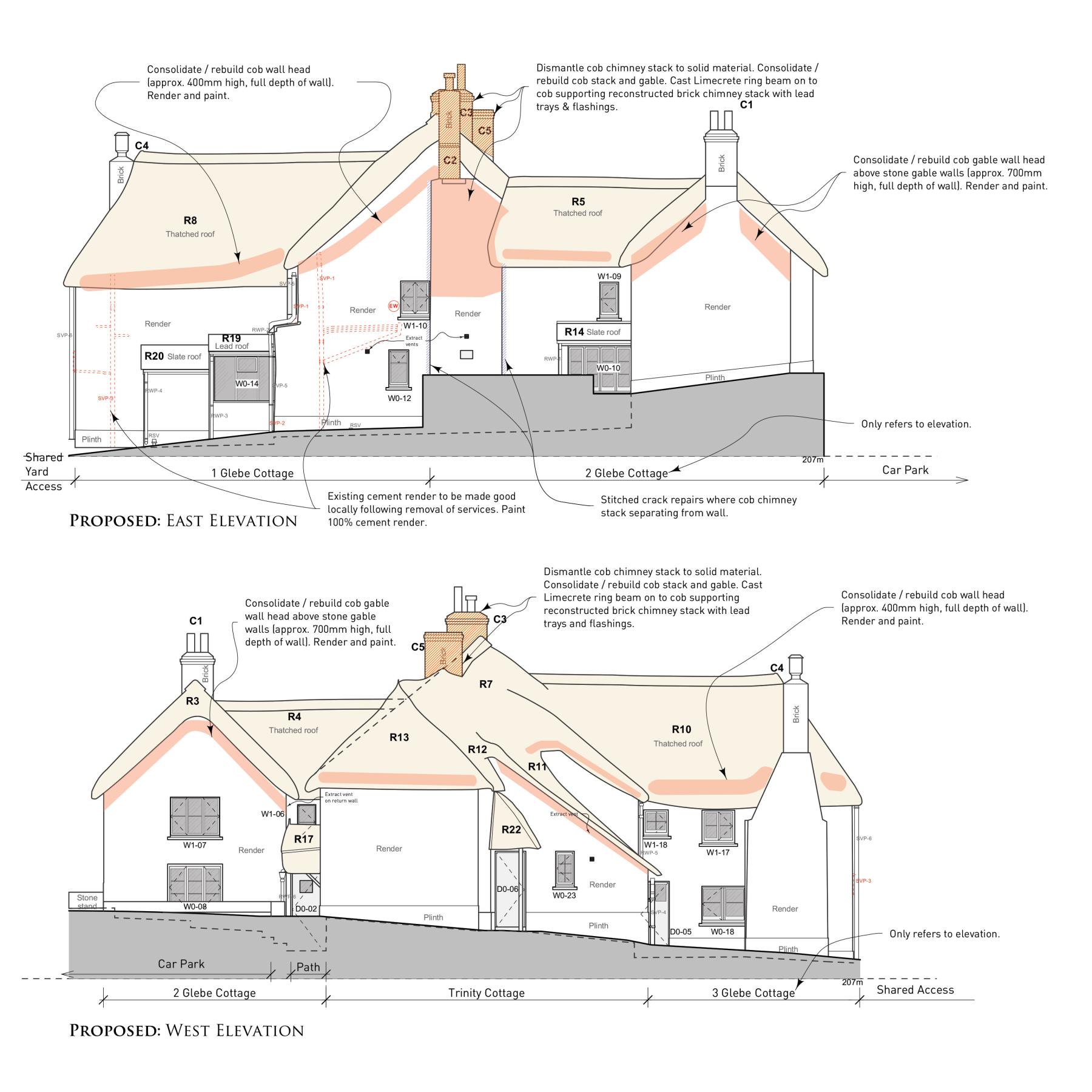 Conservation and reconstruction of thatched cottages after serious fire