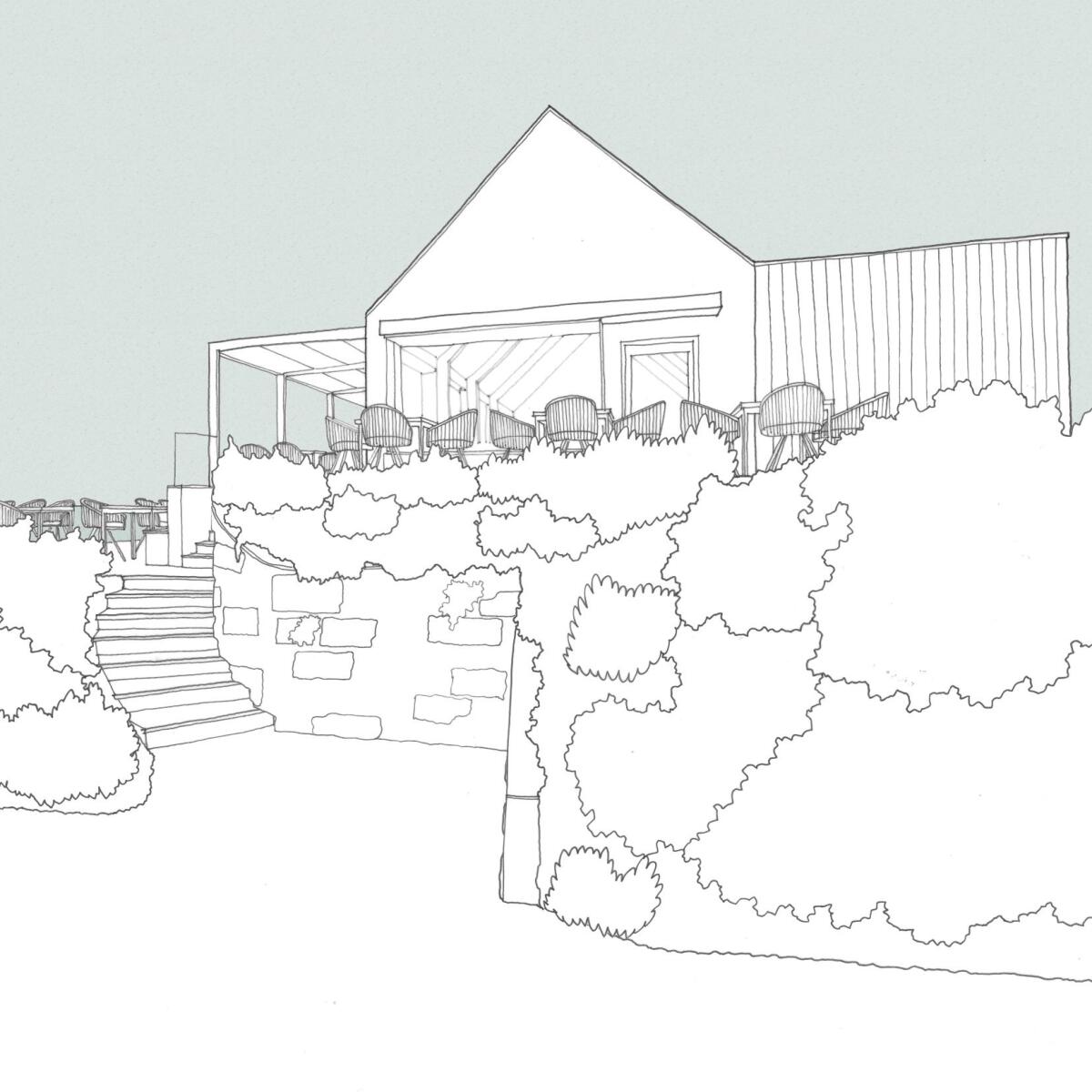 Architects visual Burgh Island Devon hotel