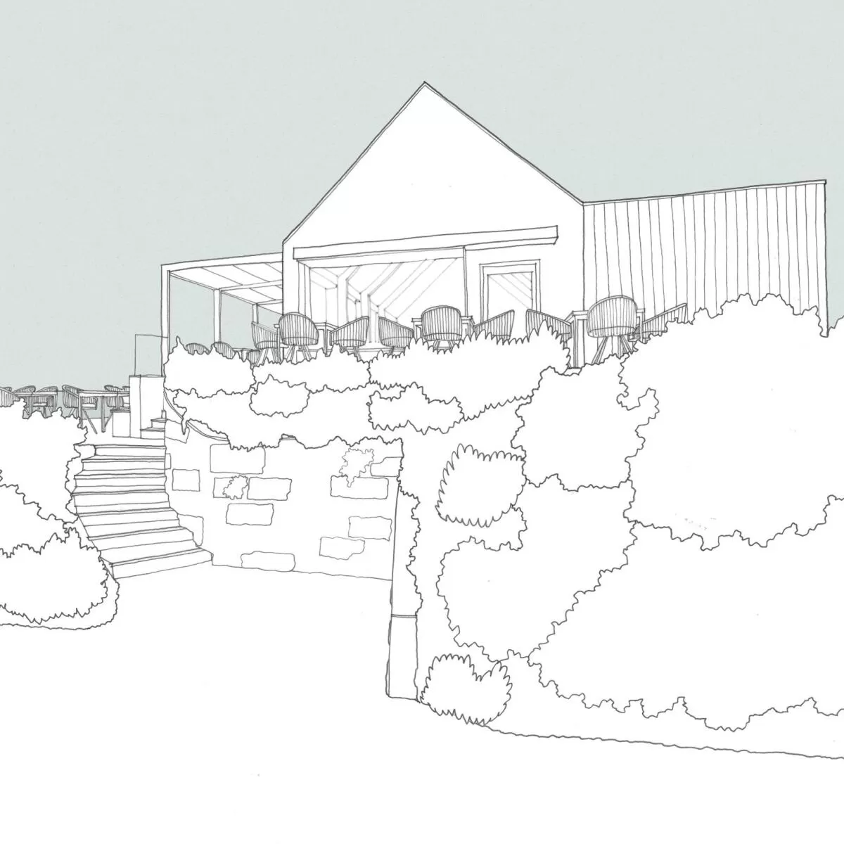 Architects visual Burgh Island Devon hotel