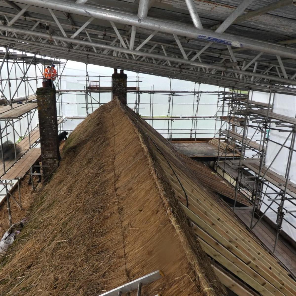 Devon roof thatching roofed scaffold thumbnail