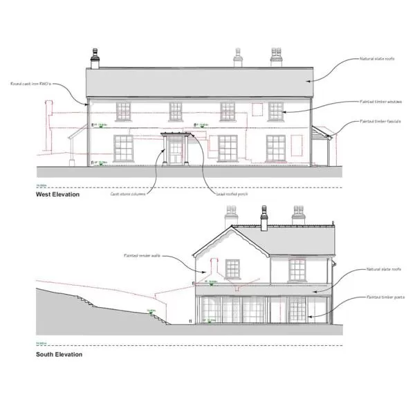 Georgian style farmhouse dartmoor front elevation