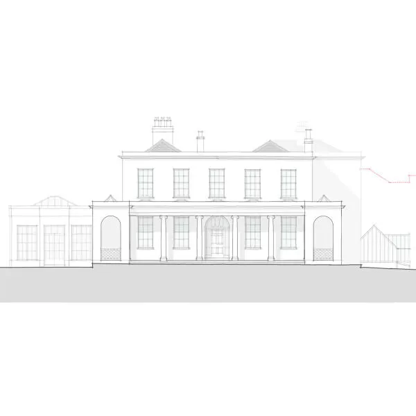 Georgian villa extension front elevation thumbnail