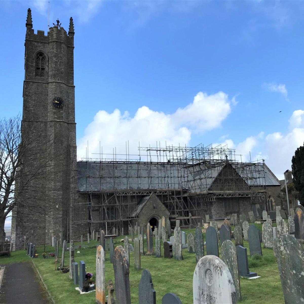 Historic church north devon scaffolded