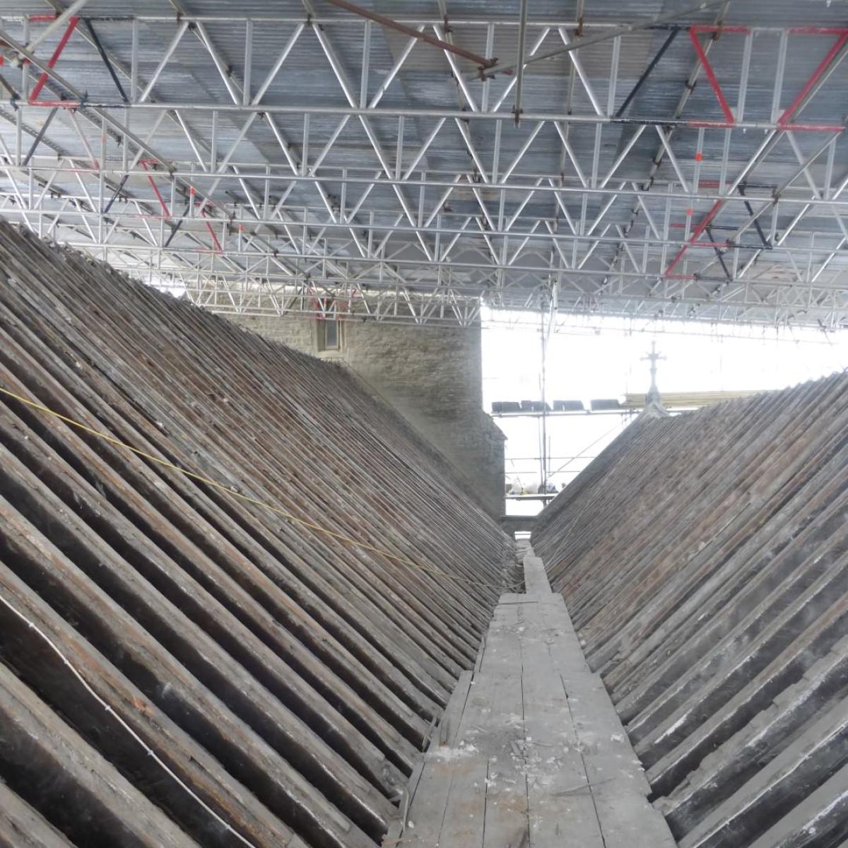 St Margarets church restoration scaffold