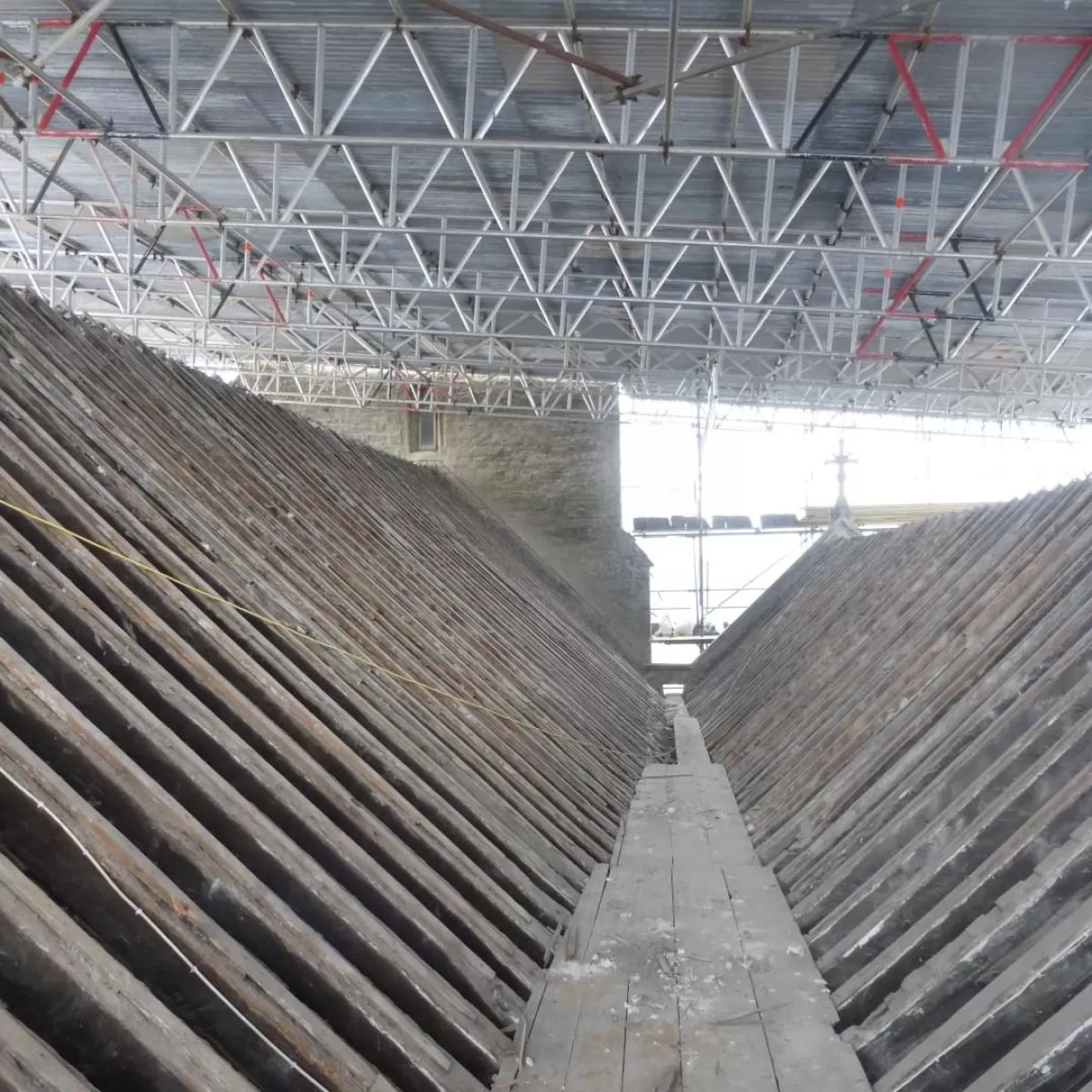 St Margarets church restoration scaffold