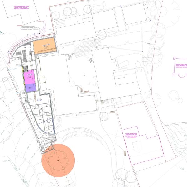 Woolsery Manor Devon Architects plan of basement detail