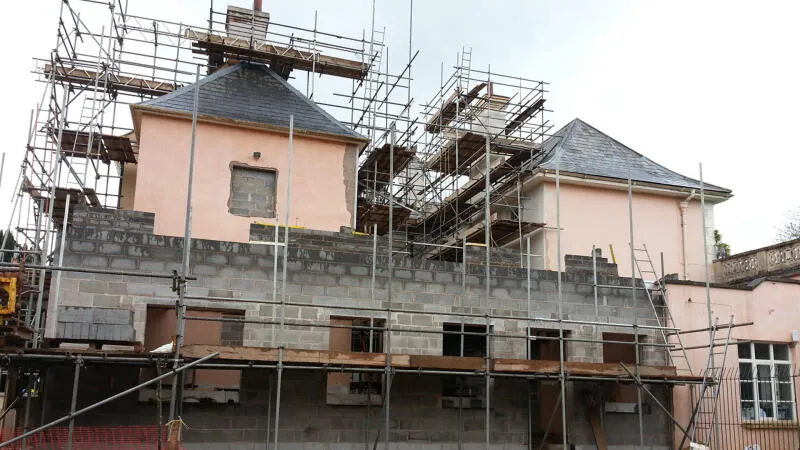 North elevation during works