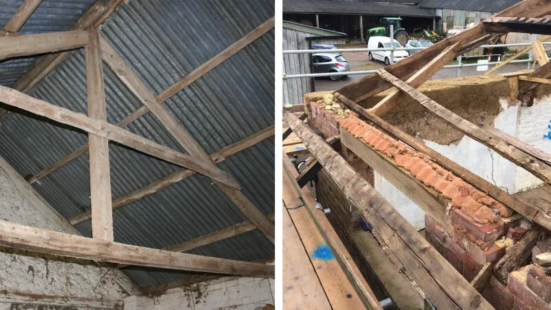 6 Holcombe B roof trusses