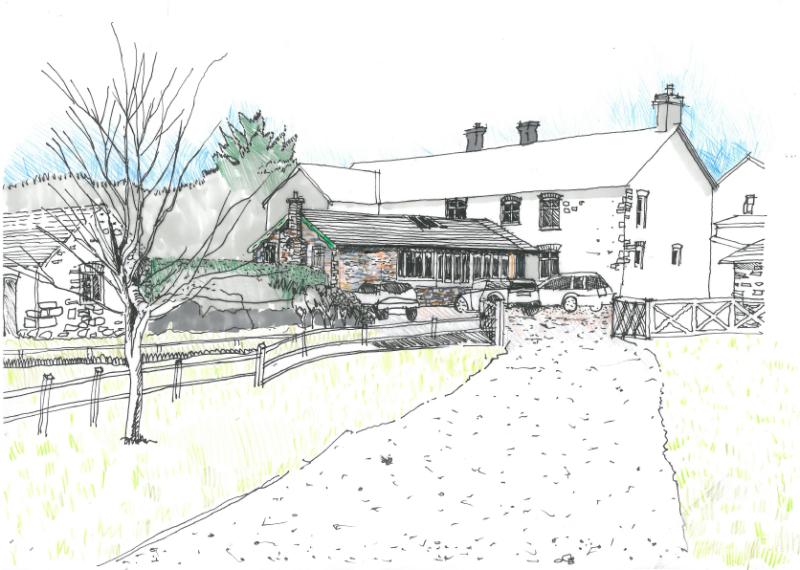 victorian shooting lodge devon architects extension sketch