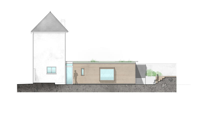 1135 Grade 2 listed house architects modern extension elevation