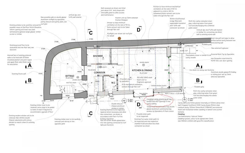 1135 Grade 2 listed house architects modern extension plan