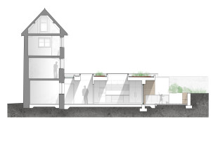 1135 Grade 2 listed house architects modern extension section interior