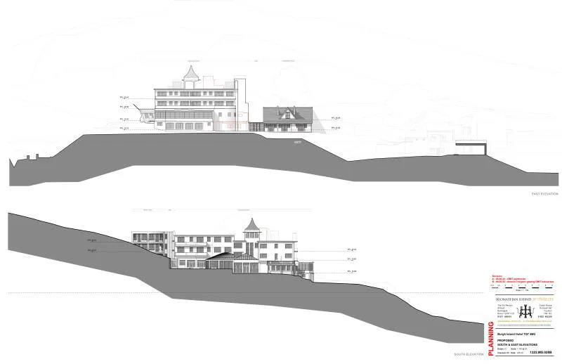 Burgh Island Architects Proposed South and East Elevations