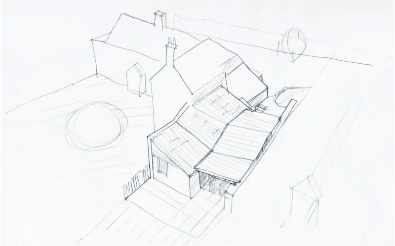 1262 historic cottage extension sketch view