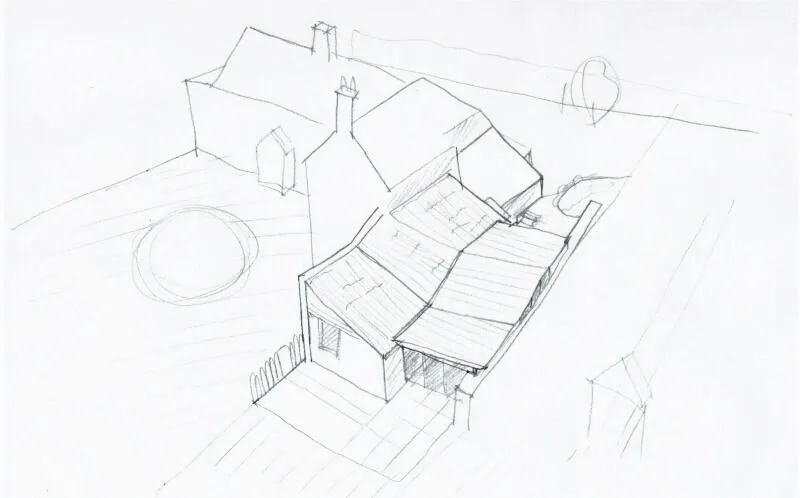 1262 historic cottage extension sketch view