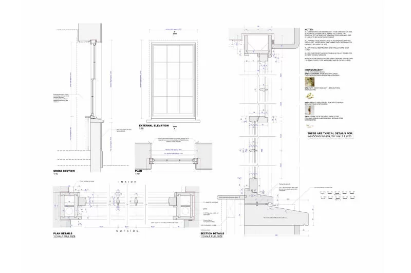 14 1216 Woolsery Grade II listed Manor sash window details v2