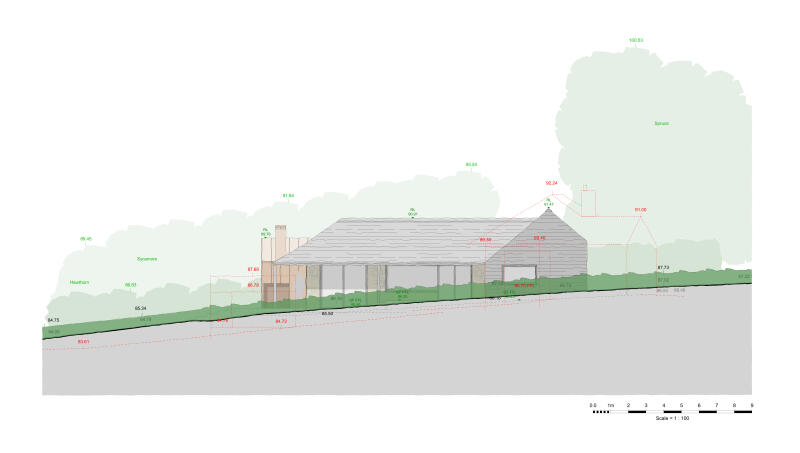 1170 Architects sustainable new build Devon elevation