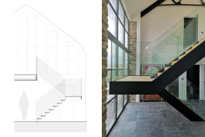 429 Threshing barn conversion architects stair