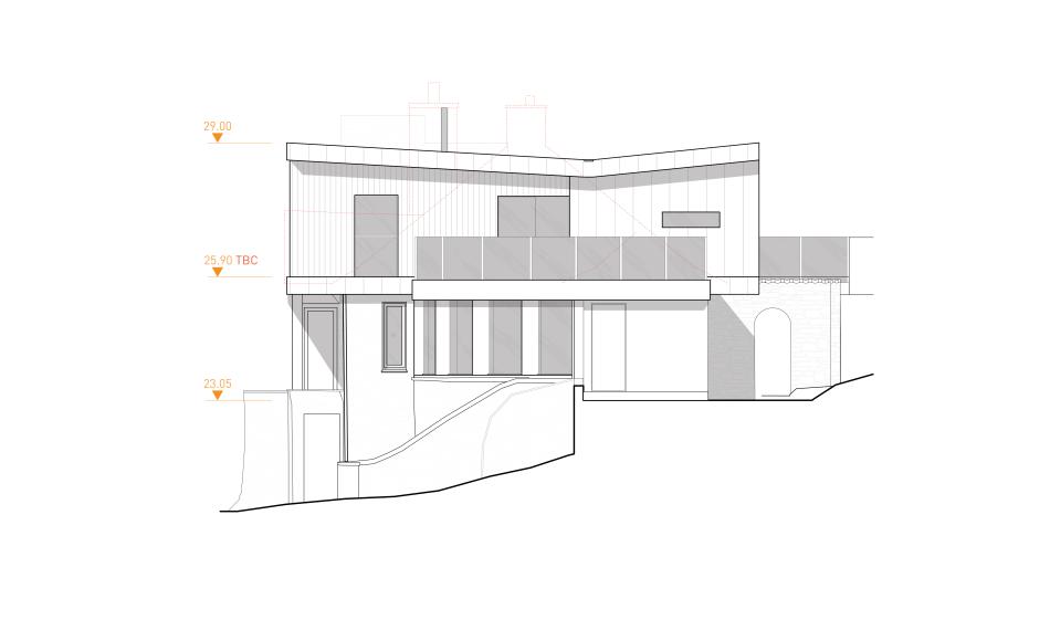 The enlarged property opens up more space on the same footprint and within the current ridgeline