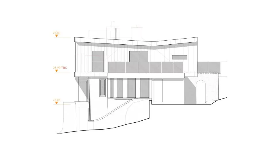 The enlarged property opens up more space on the same footprint and within the current ridgeline
