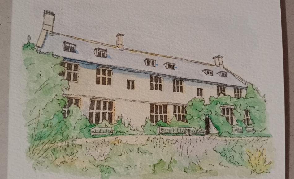 Pilsdon House sketch by Evie during a condition survey